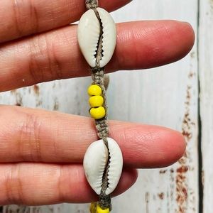 Seashell Macrame Bracelet Grey Yellow (Free w/ Bundle)